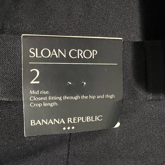NWT Banana Republic Sloan Crop Women's Mid Rise Pants black new - Picture 4 of 11